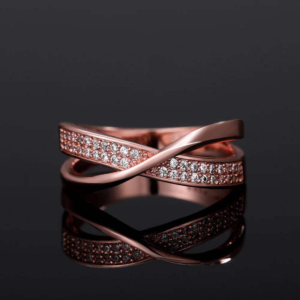 Two Tone Zirconia Band Ring