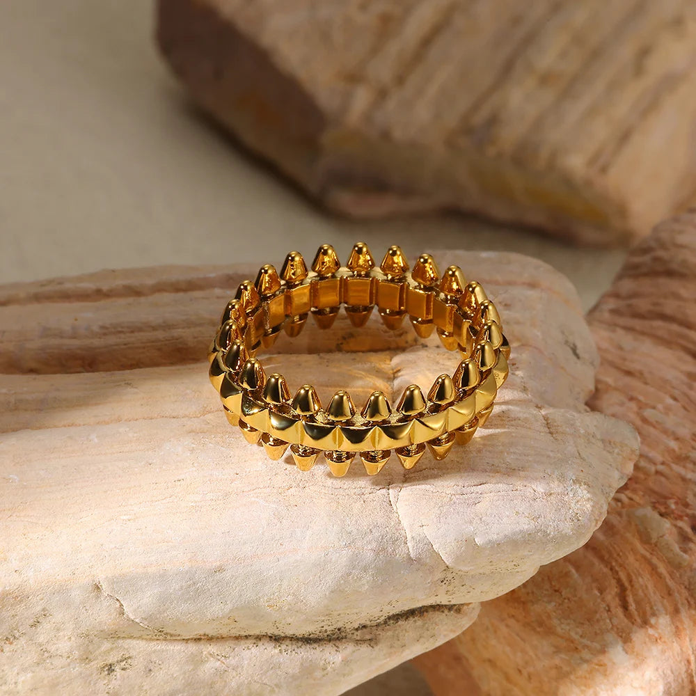 Gold & Silver Spike Stack Rings