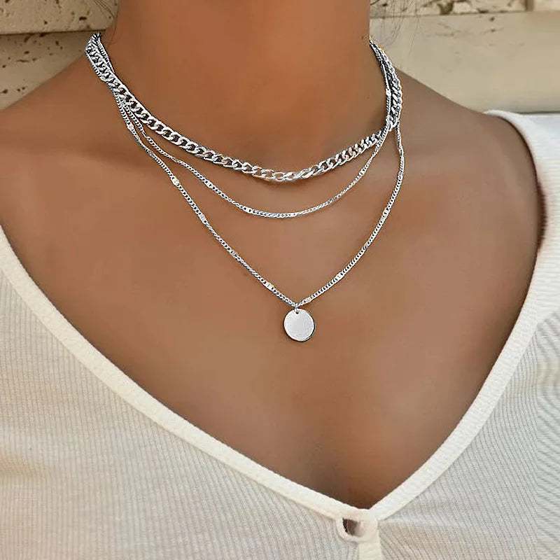Gold Layered Necklace Set