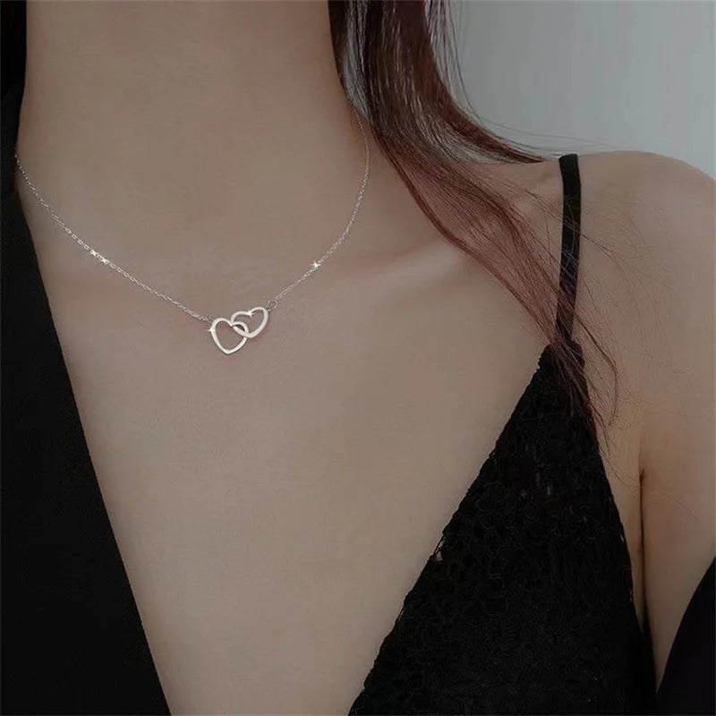Double Circle Layered Necklace