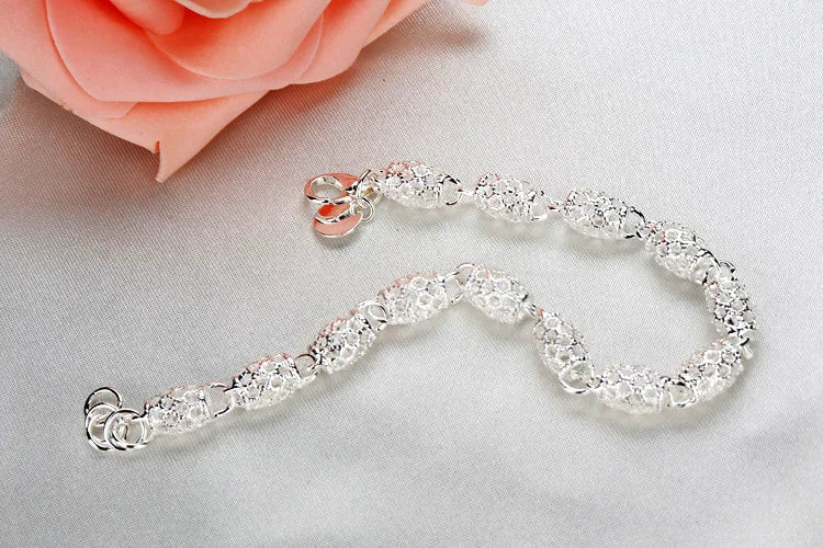 Sterling Silver Zirconia Charm Bracelet