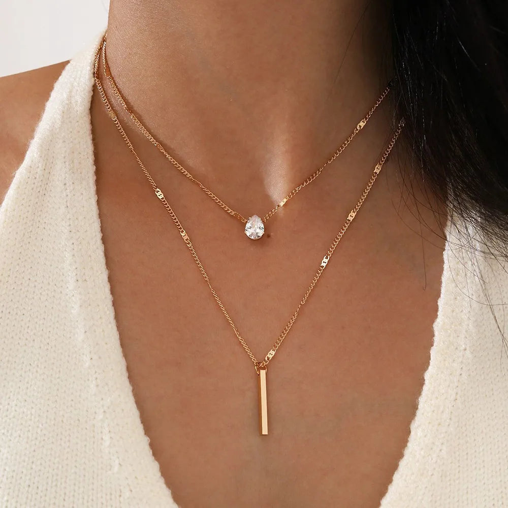 Gold Layered Necklace Set