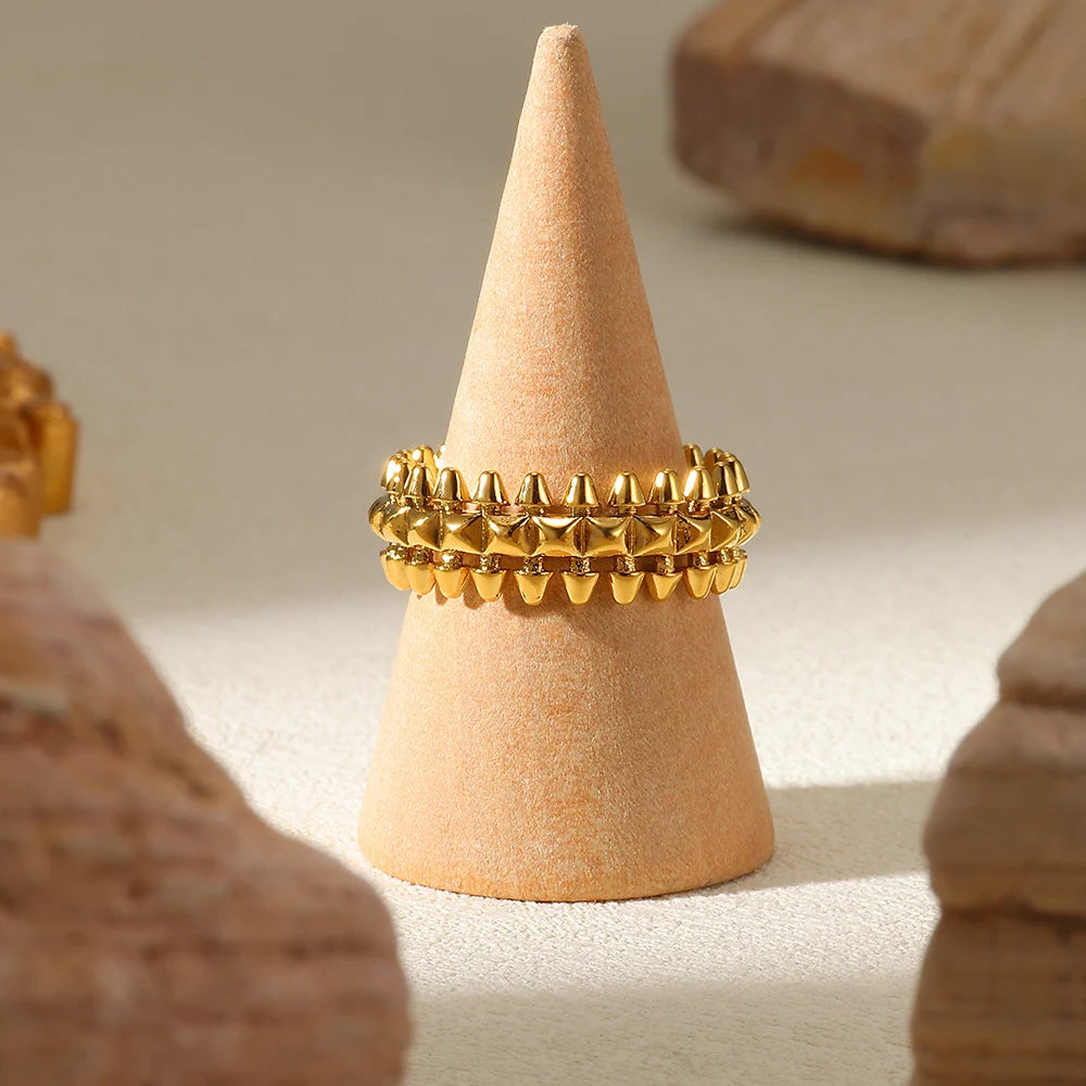 Gold & Silver Spike Stack Rings
