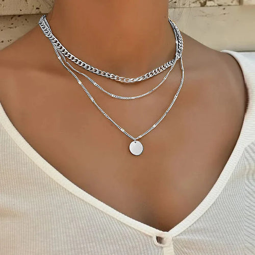 Gold Layered Necklace Set