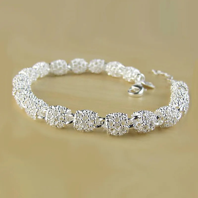 Sterling Silver Zirconia Charm Bracelet