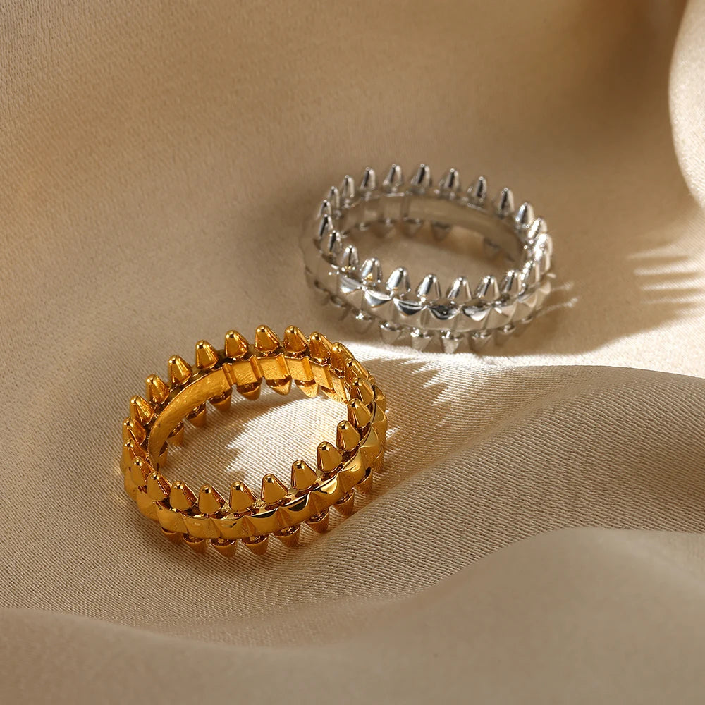 Gold & Silver Spike Stack Rings