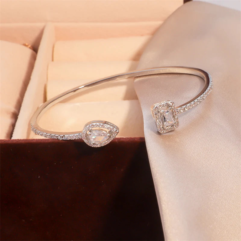 Gold Or Sliver Geometric Cuff Bangle