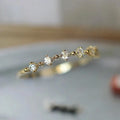Gold Cubic Zirconia Thin Band Ring