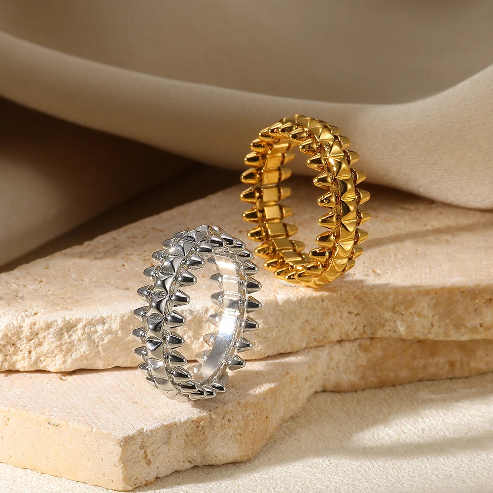 Gold & Silver Spike Stack Rings